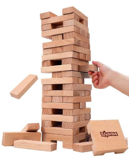 Picture of Wooden 54 Wooden Building Block, Party Game, Tumbling Tower Game for Kids and Adults