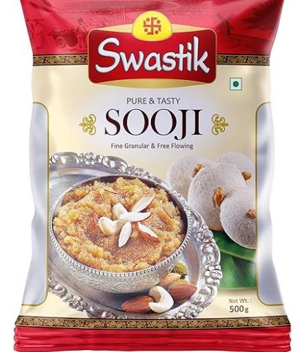 Picture of SWASTIK Sooji Fine Granular Pure & Tasty Durum Wheat Sooji | Semolina,1 Kg(Pack Of 2 500Gms), Fresh