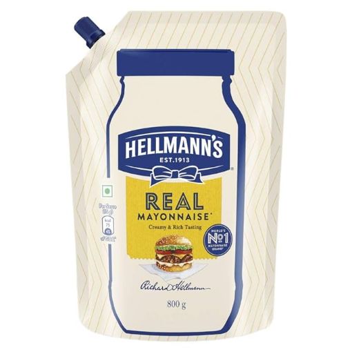 Picture of Hellmann's REAL Mayonnaise, 100% Vegetarian Creamy Mayo Used For Dressings And Condiments, 800 g