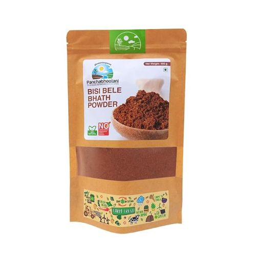 Picture of "Panchabhootani Bisi Bele Bath Powder 500g| Authentic Flavours From South India, Goodness Of Wholesome Spices & Lentil, All Natural Ingredients, Roast Blend & Grounded, No Added Color & Preservatives"