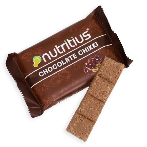 Picture of Nutritius Chocolate Chikki 120g (Pack of 6) | Chocolate Chikki | No Added Preservatives and Colours