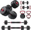 Picture of BURNLAB 6 In 1 Multifunctional Weight Training Kit- Dumbells, Kettlebells, Barbells & Push Up Brackets In 1 (12 Kilograms)