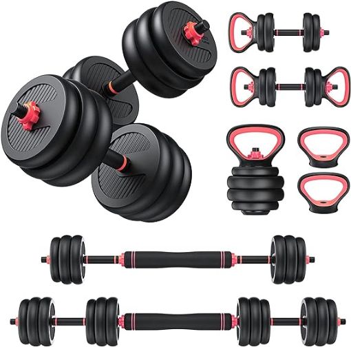 Picture of BURNLAB 6 In 1 Multifunctional Weight Training Kit- Dumbells, Kettlebells, Barbells & Push Up Brackets In 1 (12 Kilograms)