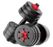 Picture of FitBox Sports Intruder 20 Kg Adjustable PVC Dumbbells Weights With Dumbbells Rods For Home Gym & Strength Training, 10 Kg X 2 (Black)