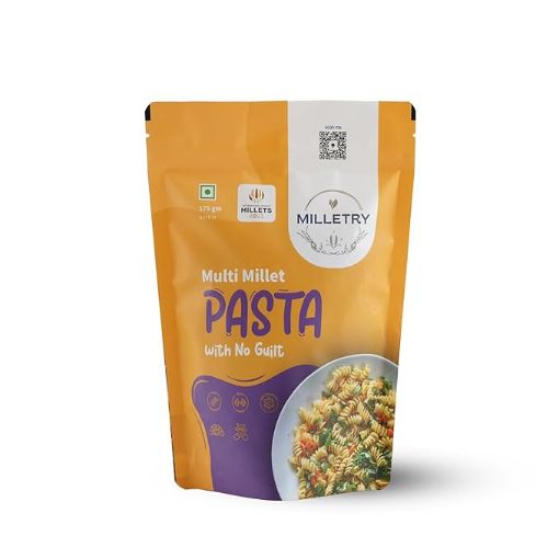 Picture of Milletry Multi Millet Pasta, No Maida, Foxtail, Little, Kodo, Pearl, Ragi & Wheat, Healthy Pasta with Taste Blend(175gm Fusilli Pasta in Fresh)