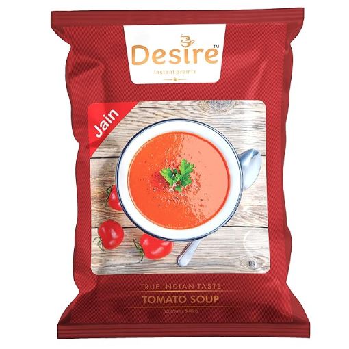 Picture of Desire Instant Premix Jain Food Tomato Soup Pack - Fresh Tomatoes 500g Readymade Soup Packet - Just Add Hot Water (Jain Tomato Soup)