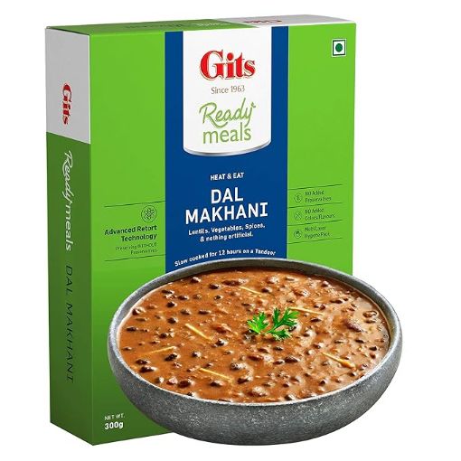 Picture of Gits Ready to Eat Dal Makhani, Pure Veg, Heat and Eat Indian Meal, Microwaveable, 300g