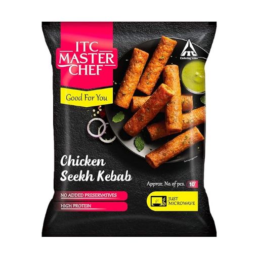 Picture of ITC MASTER CHEF Chicken Seekh Kebab, Non-Veg Frozen Snack, Ready to Cook, 500g