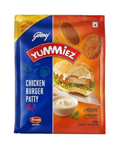 Picture of Godrej Yummiez Chicken Burger Patty, 500 g