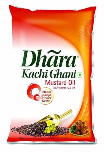 Picture of Dhara Kachhi Ghani Mustard Oil Pouch, 1L